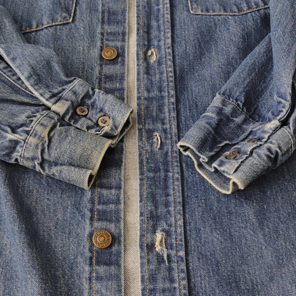 Vintage Levi's Orange Tab Heavy Denim Workshirt - L - Picture 5 of 14